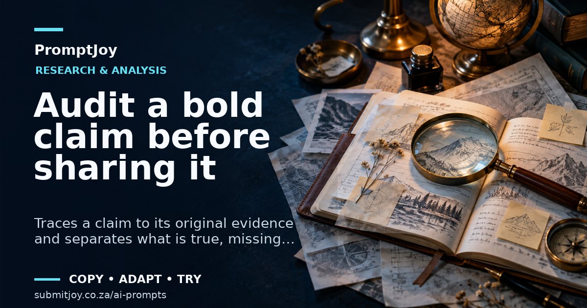 Illustration for Audit a bold claim before sharing it