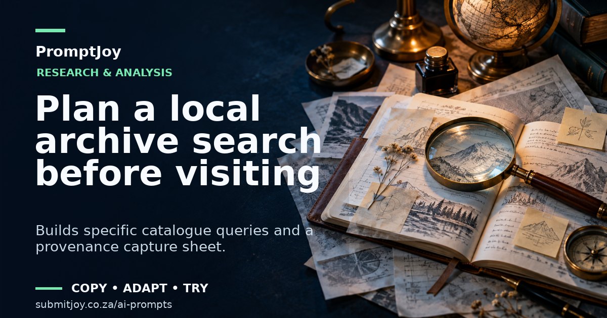Editorial illustration for Plan a local archive search before visiting