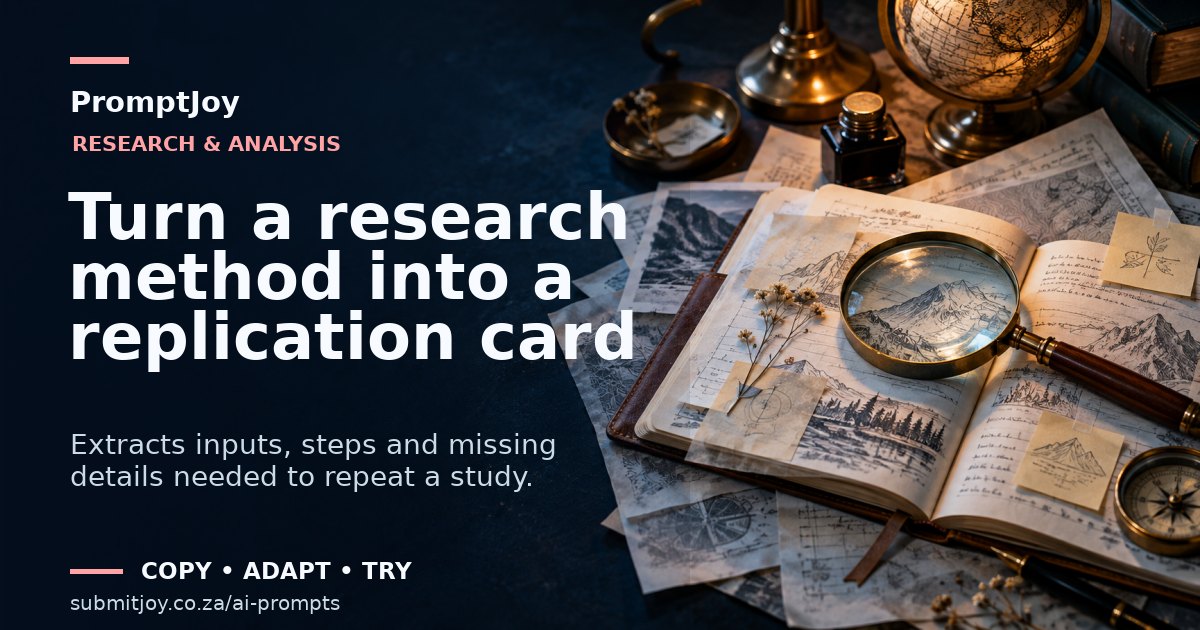 Editorial illustration for Turn a research method into a replication card