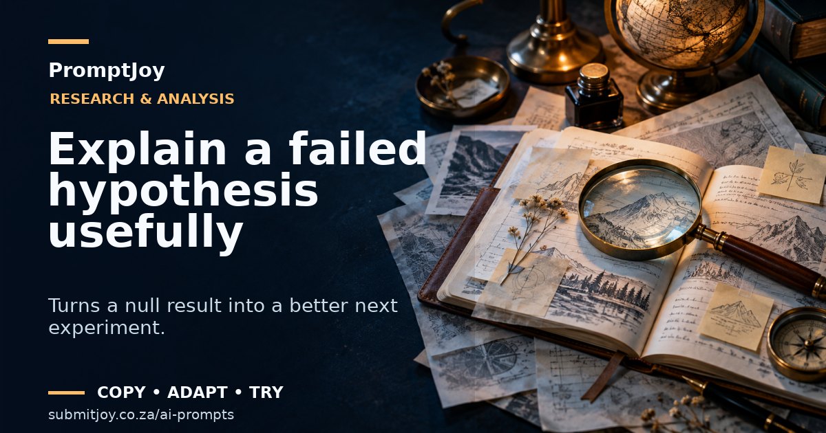 Editorial illustration for Explain a failed hypothesis usefully