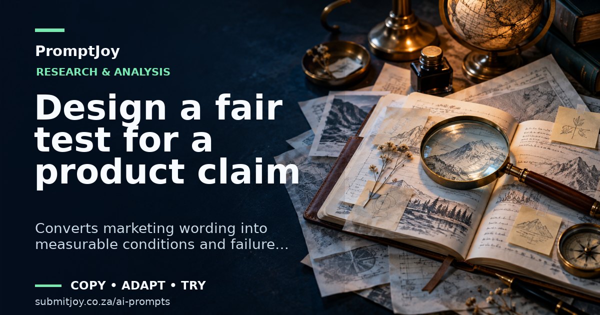 Editorial illustration for Design a fair test for a product claim