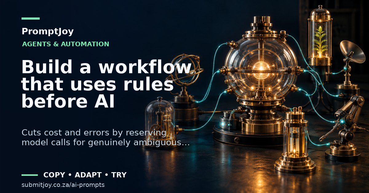 Editorial illustration for Build a workflow that uses rules before AI