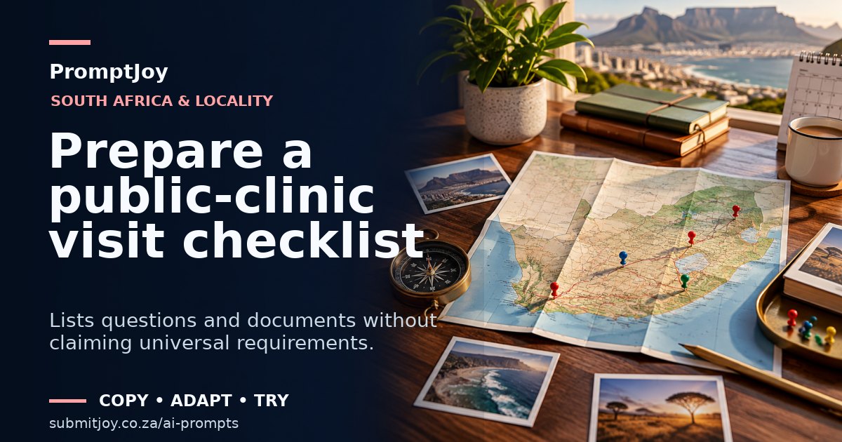 Editorial illustration for Prepare a public-clinic visit checklist