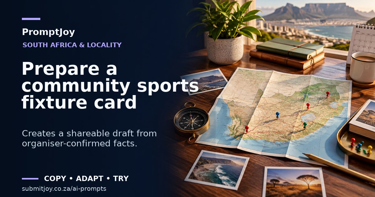 Illustration for Prepare a community sports fixture card