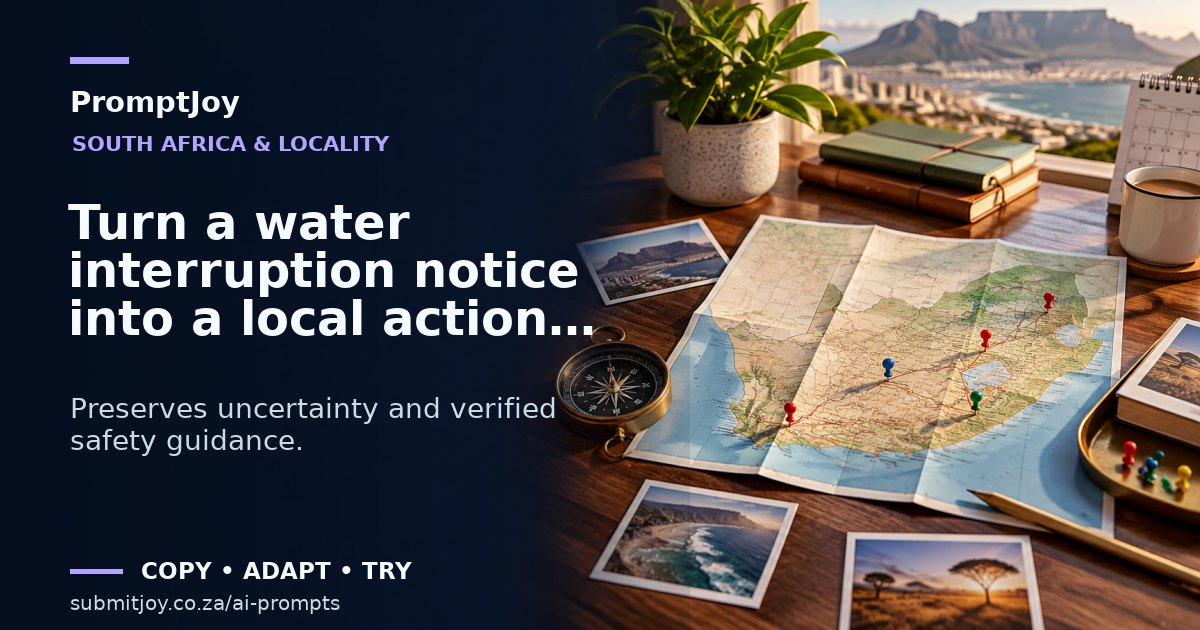 Illustration for Turn a water interruption notice into a local action card