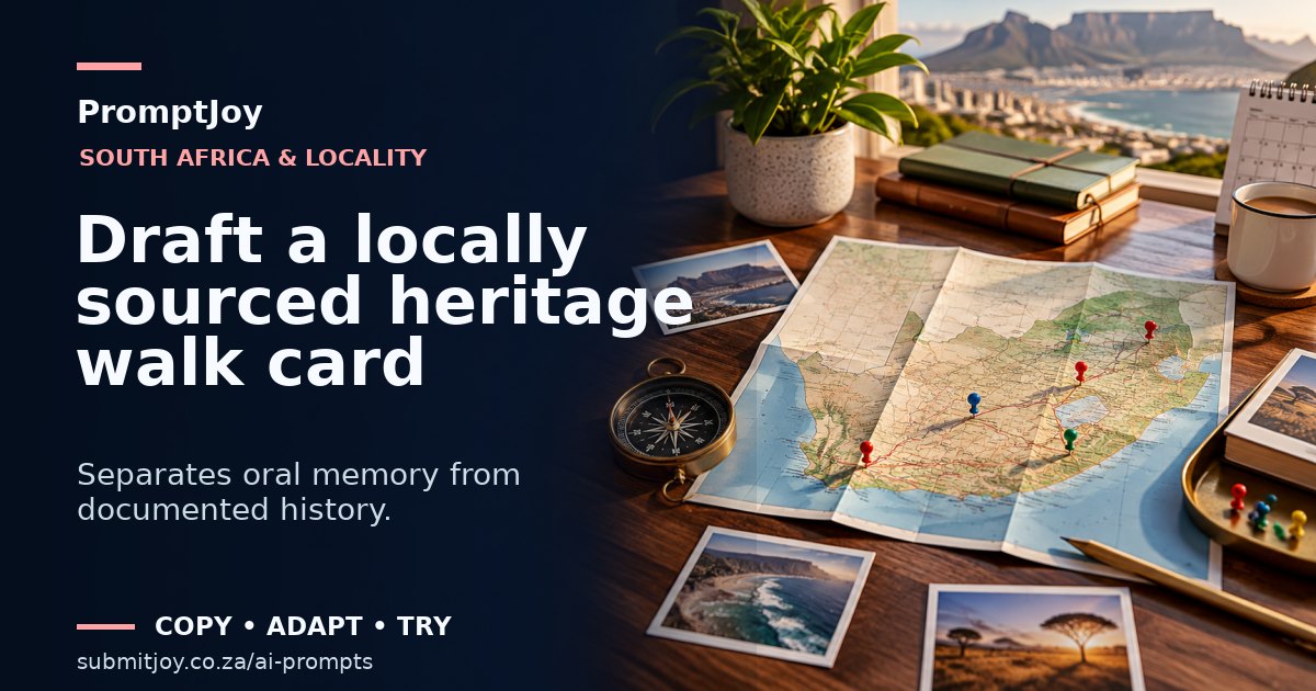 Editorial illustration for Draft a locally sourced heritage walk card
