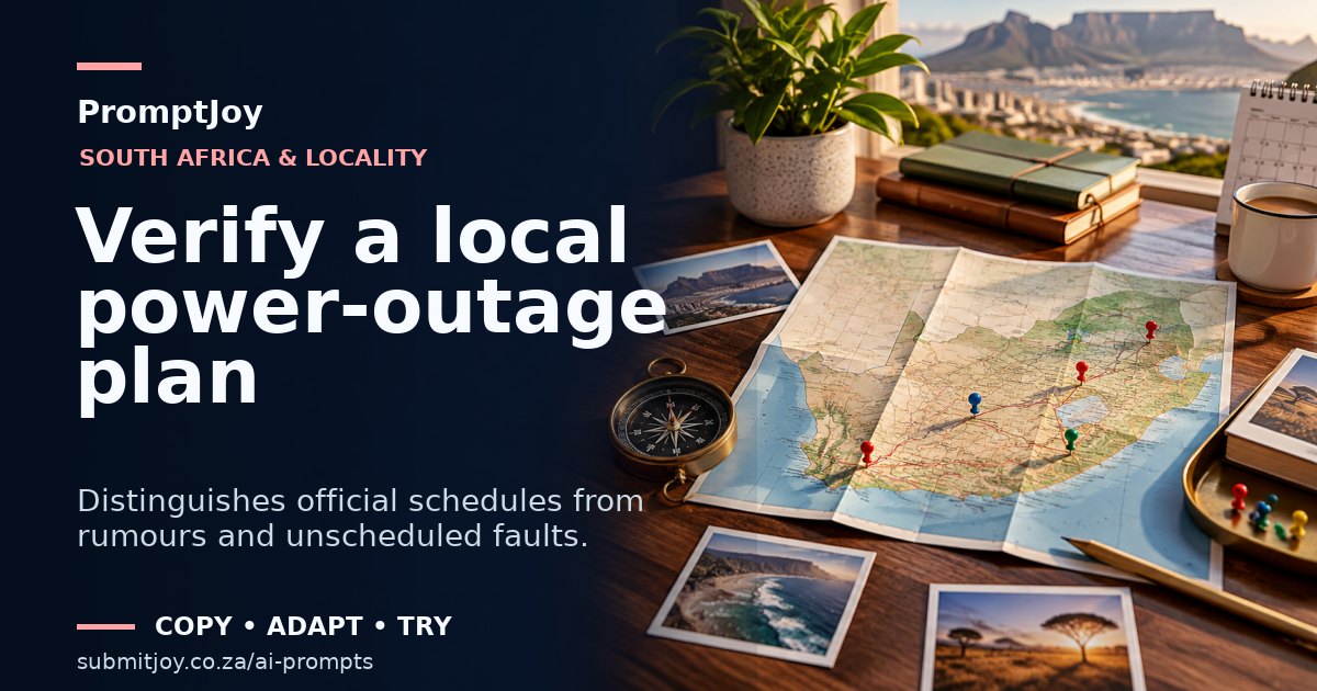 Editorial illustration for Verify a local power-outage plan