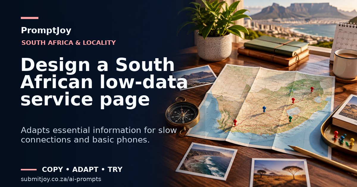 Editorial illustration for Design a South African low-data service page