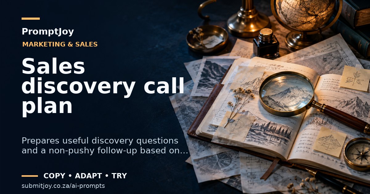 Illustration for Sales discovery call plan