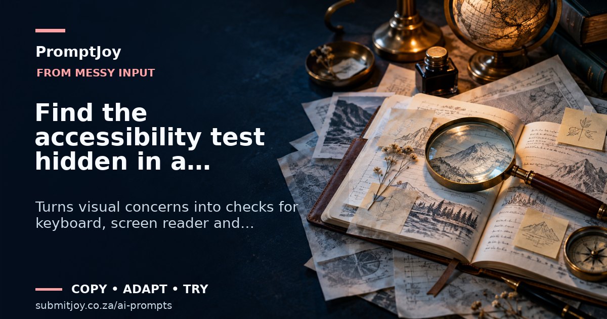 Illustration for Find the accessibility test hidden in a screenshot