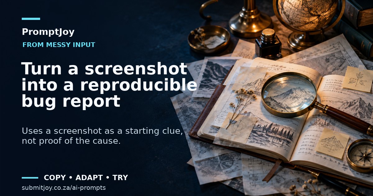 Illustration for Turn a screenshot into a reproducible bug report