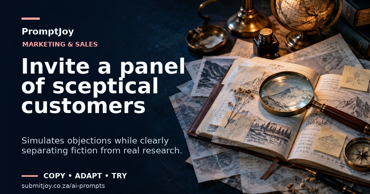 Editorial illustration for Invite a panel of sceptical customers