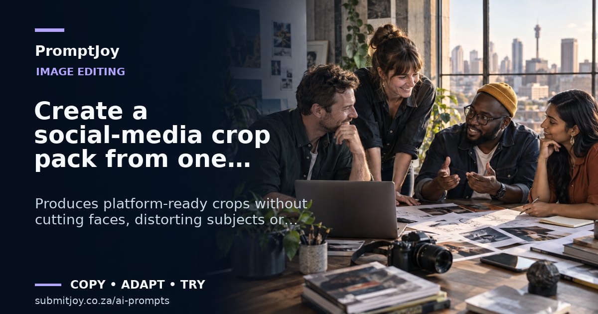 Editorial illustration for Create a social-media crop pack from one image
