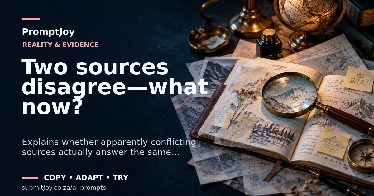 Editorial illustration for Two sources disagree—what now?