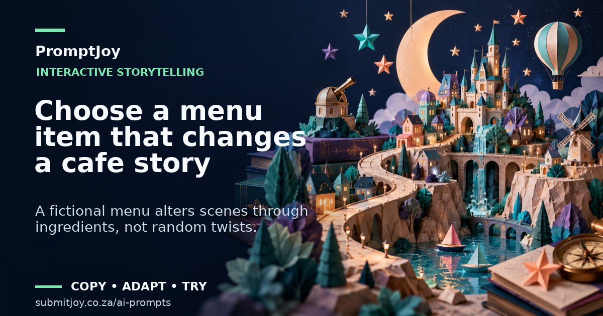Illustration for Choose a menu item that changes a cafe story