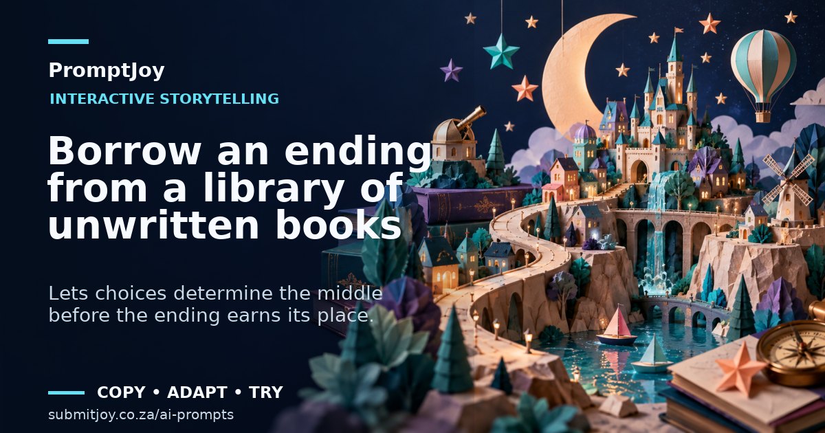 Illustration for Borrow an ending from a library of unwritten books