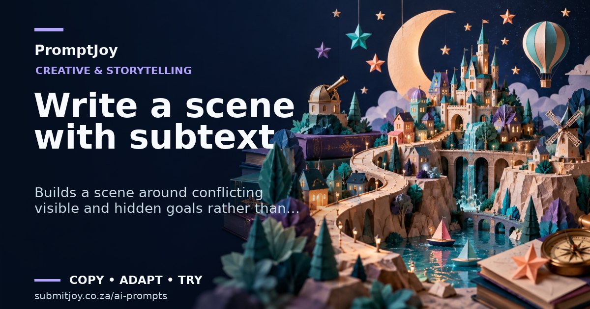 Editorial illustration for Write a scene with subtext