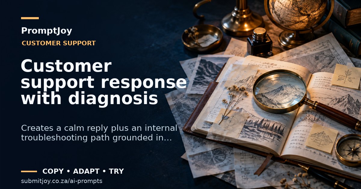 Illustration for Customer support response with diagnosis