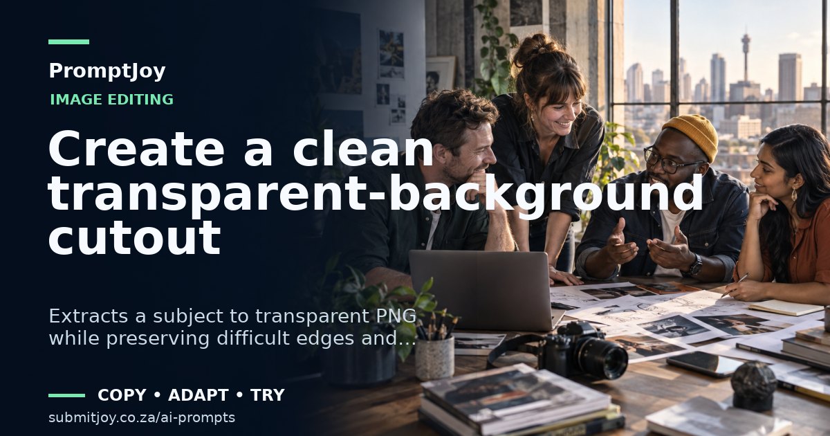 Editorial illustration for Create a clean transparent-background cutout