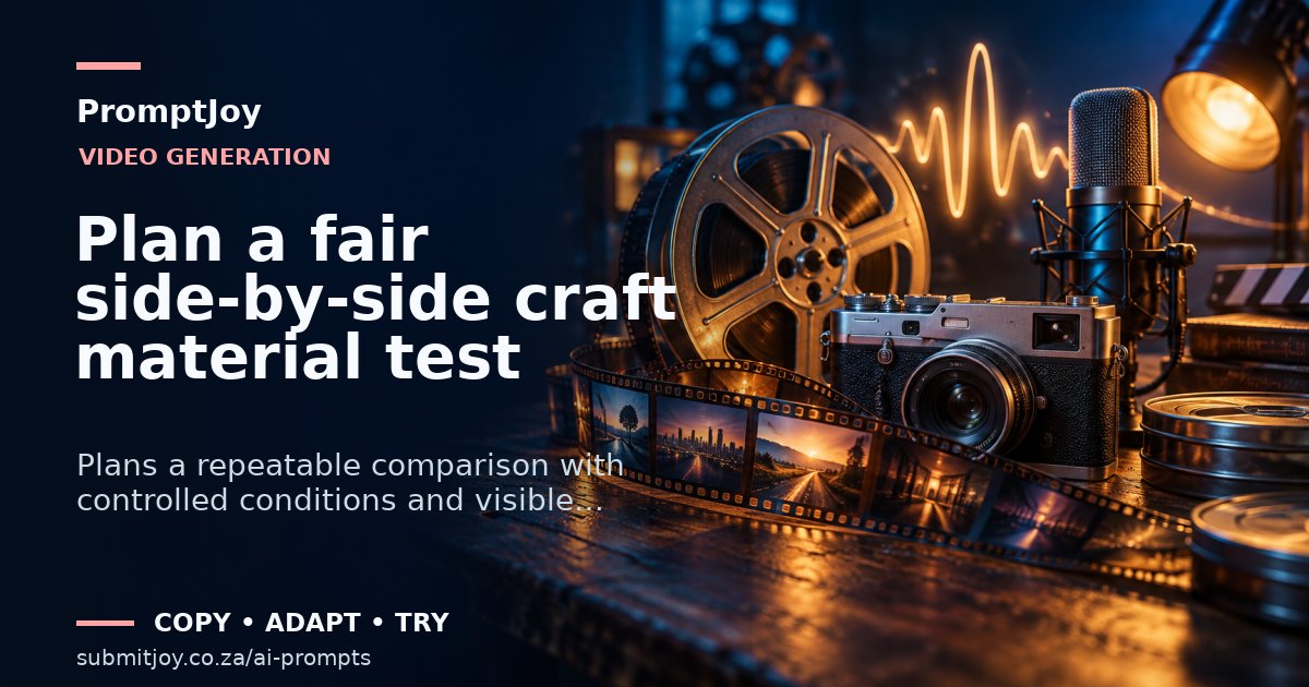 Editorial illustration for Plan a fair side-by-side craft material test