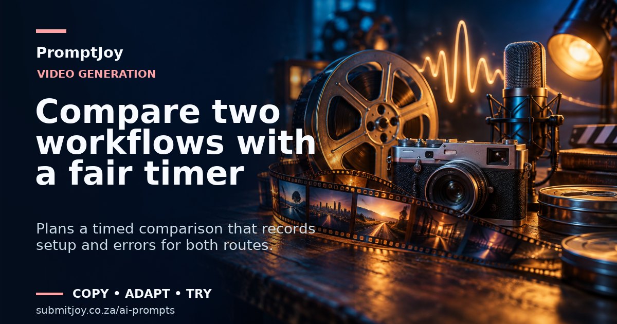 Editorial illustration for Compare two workflows with a fair timer