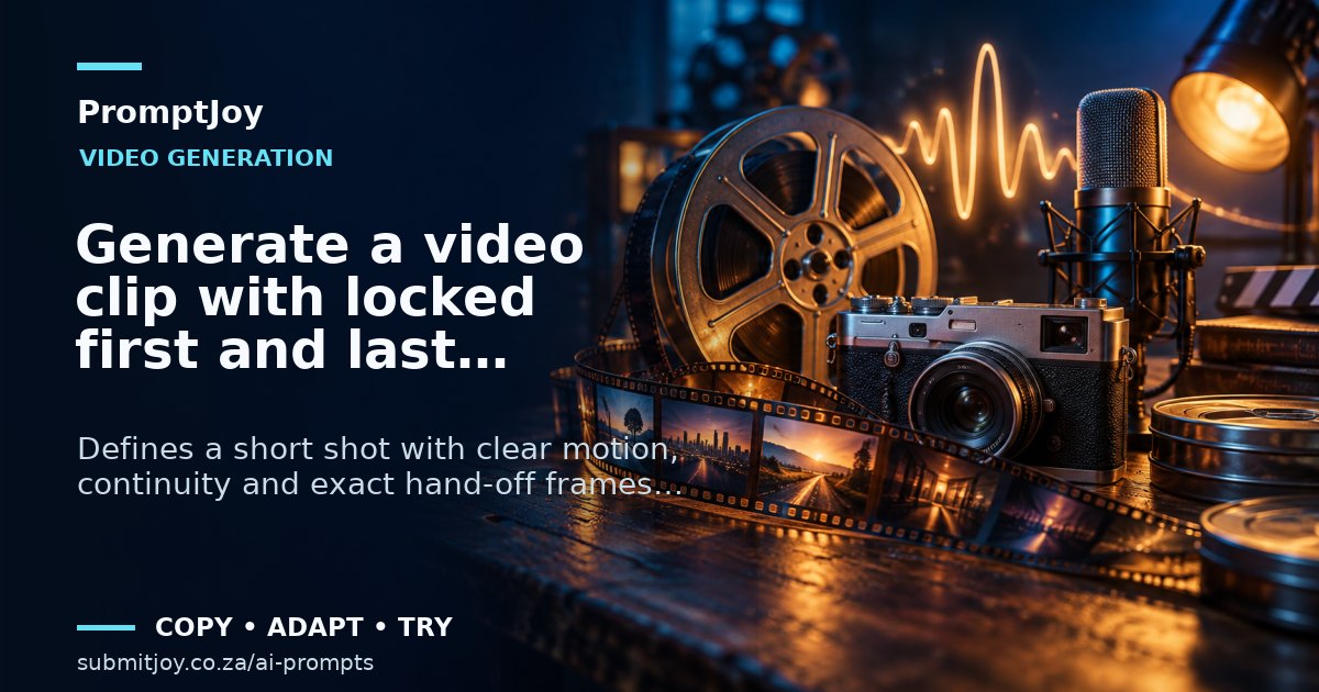 Editorial illustration for Generate a video clip with locked first and last frames