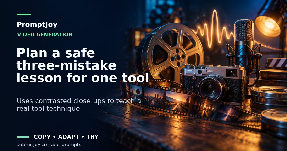 Editorial illustration for Plan a safe three-mistake lesson for one tool