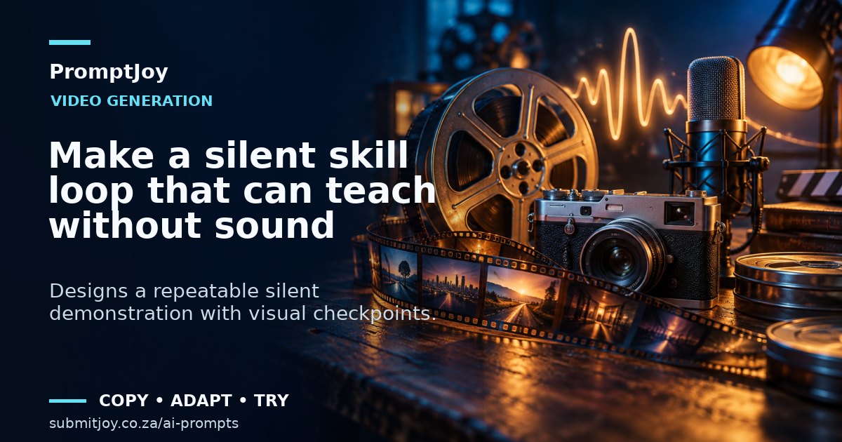 Editorial illustration for Make a silent skill loop that can teach without sound