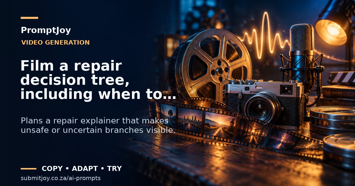Editorial illustration for Film a repair decision tree, including when to stop
