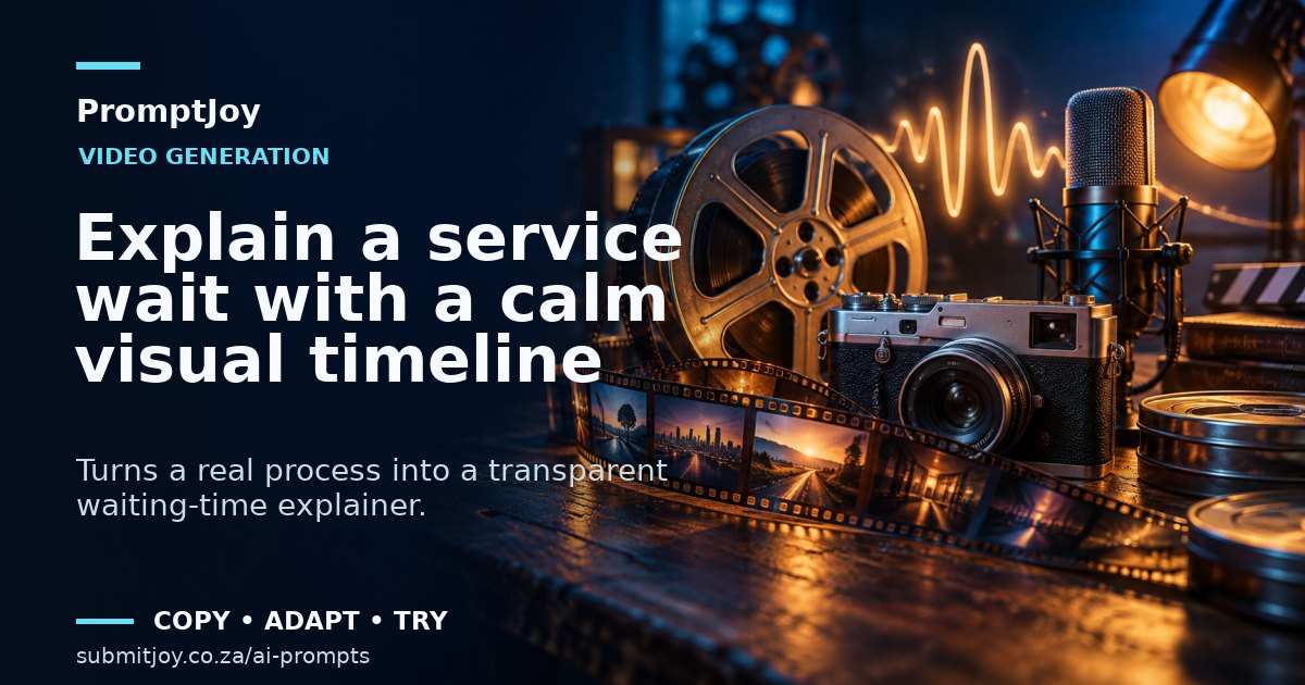 Editorial illustration for Explain a service wait with a calm visual timeline