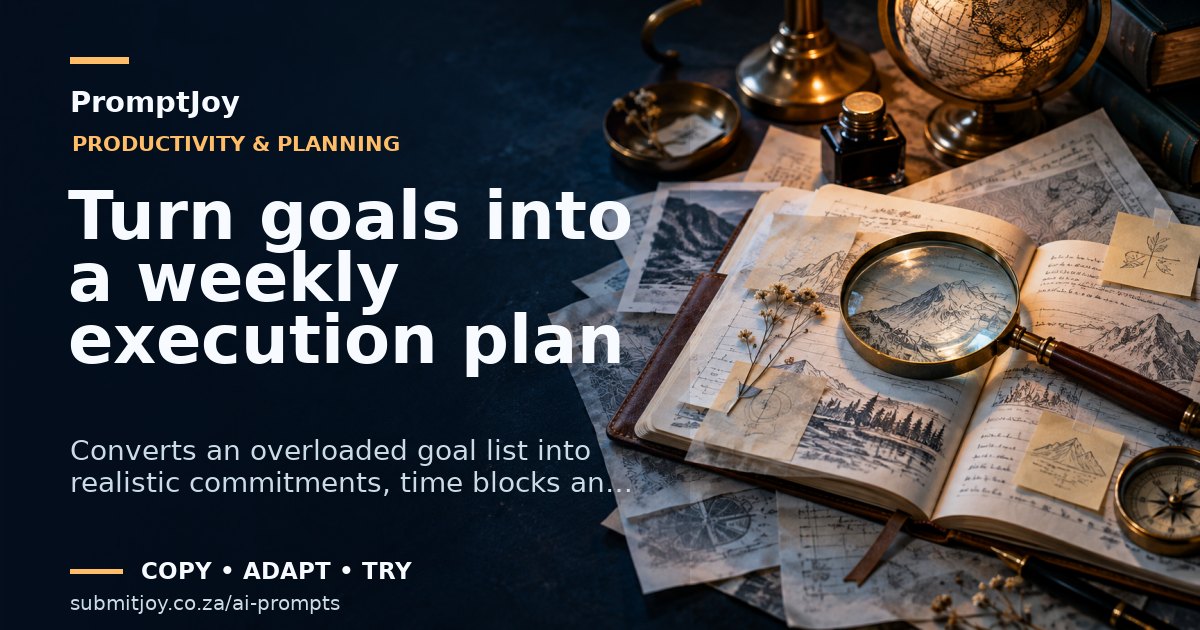 Editorial illustration for Turn goals into a weekly execution plan