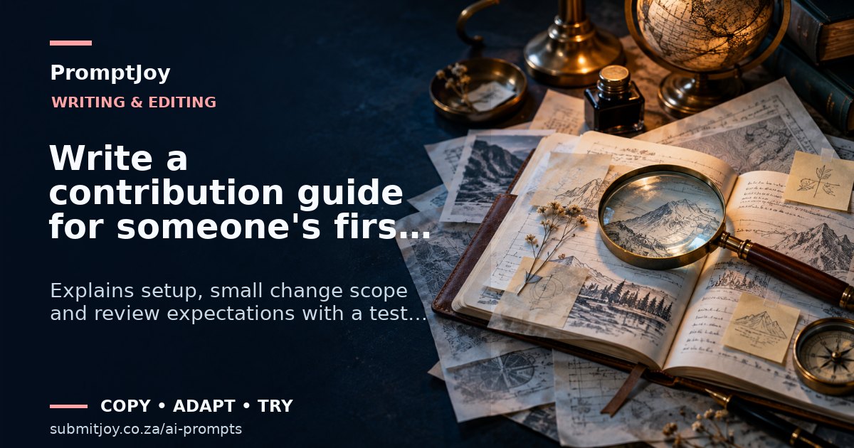 Editorial illustration for Write a contribution guide for someone's first change