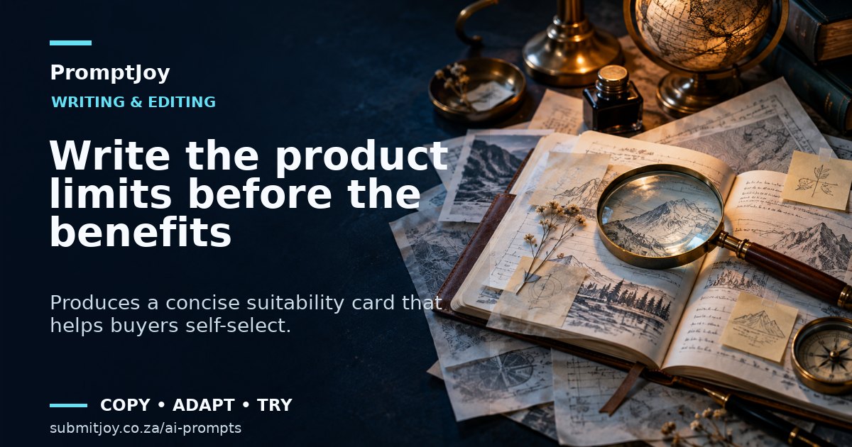 Editorial illustration for Write the product limits before the benefits