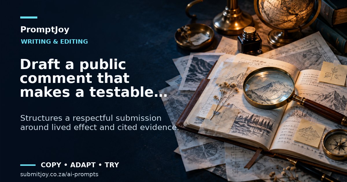 Editorial illustration for Draft a public comment that makes a testable point