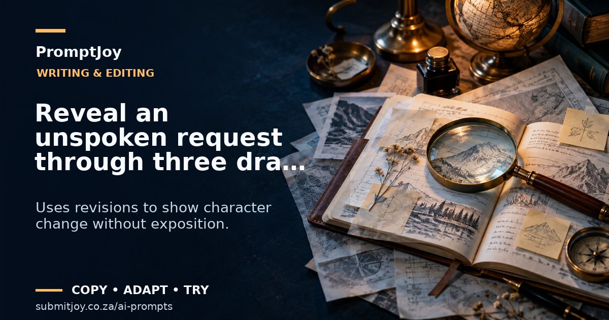 Editorial illustration for Reveal an unspoken request through three draft messages
